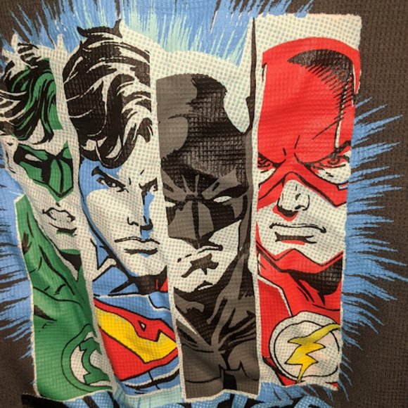 Boys Long Sleeve Graphic Shirt  Justice League Superman Batman Flash Grn Lantern - Picture 3 of 6